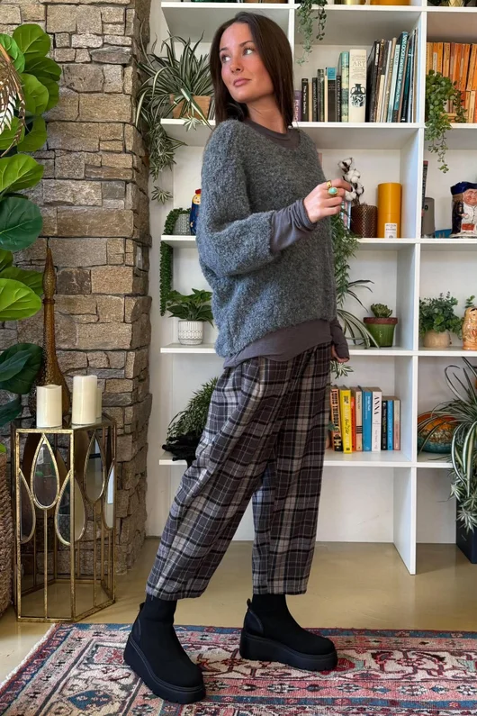 Lola Boucle Slouch Knit Grey